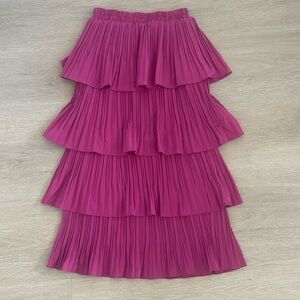 Cool and vibrant fuchsia ruffle skirt